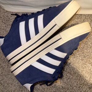 Adidas Navy and White Athletic Shoes